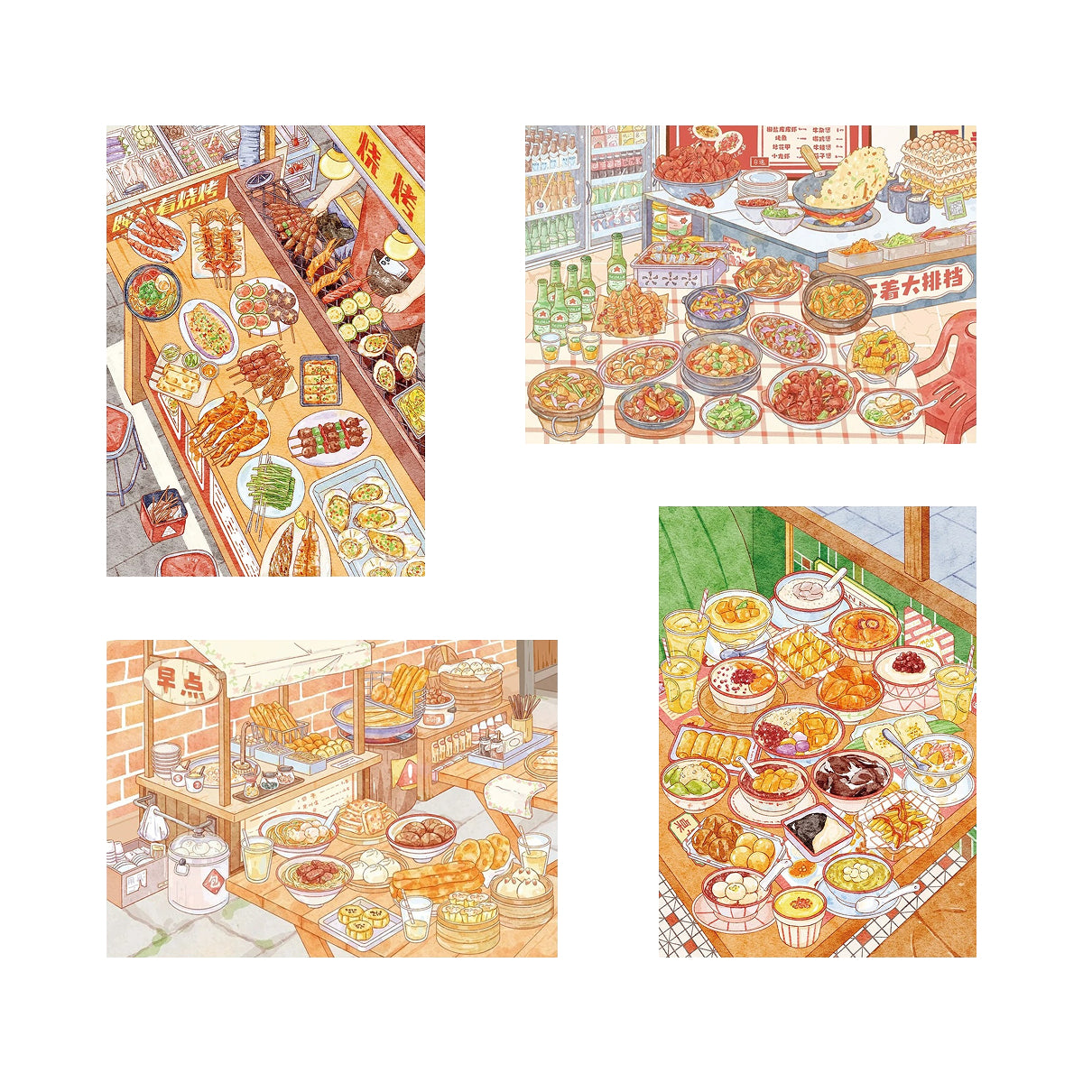 Let's Eat Together | Pocket Scene Series 24.0 | Sticker Scene, 3D Miniature Scene Stickers, Stress-Relief DIY Stickers, Scene-Setting Stickers, DIY Stickers