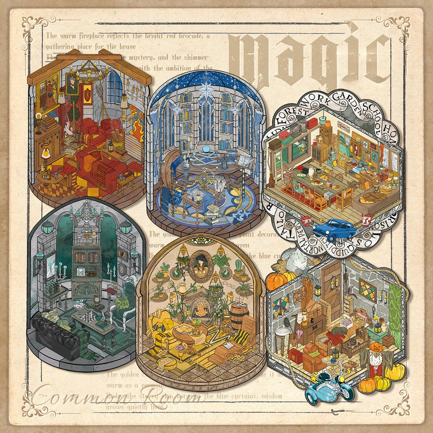 Magic Theme | Scene Joy Serie 8.0 | Sticker-Szene, 3D-Miniatur-Szenen-Sticker, Stressabbau DIY-Sticker, Szenen-Gestaltungssticker, DIY-Sticker