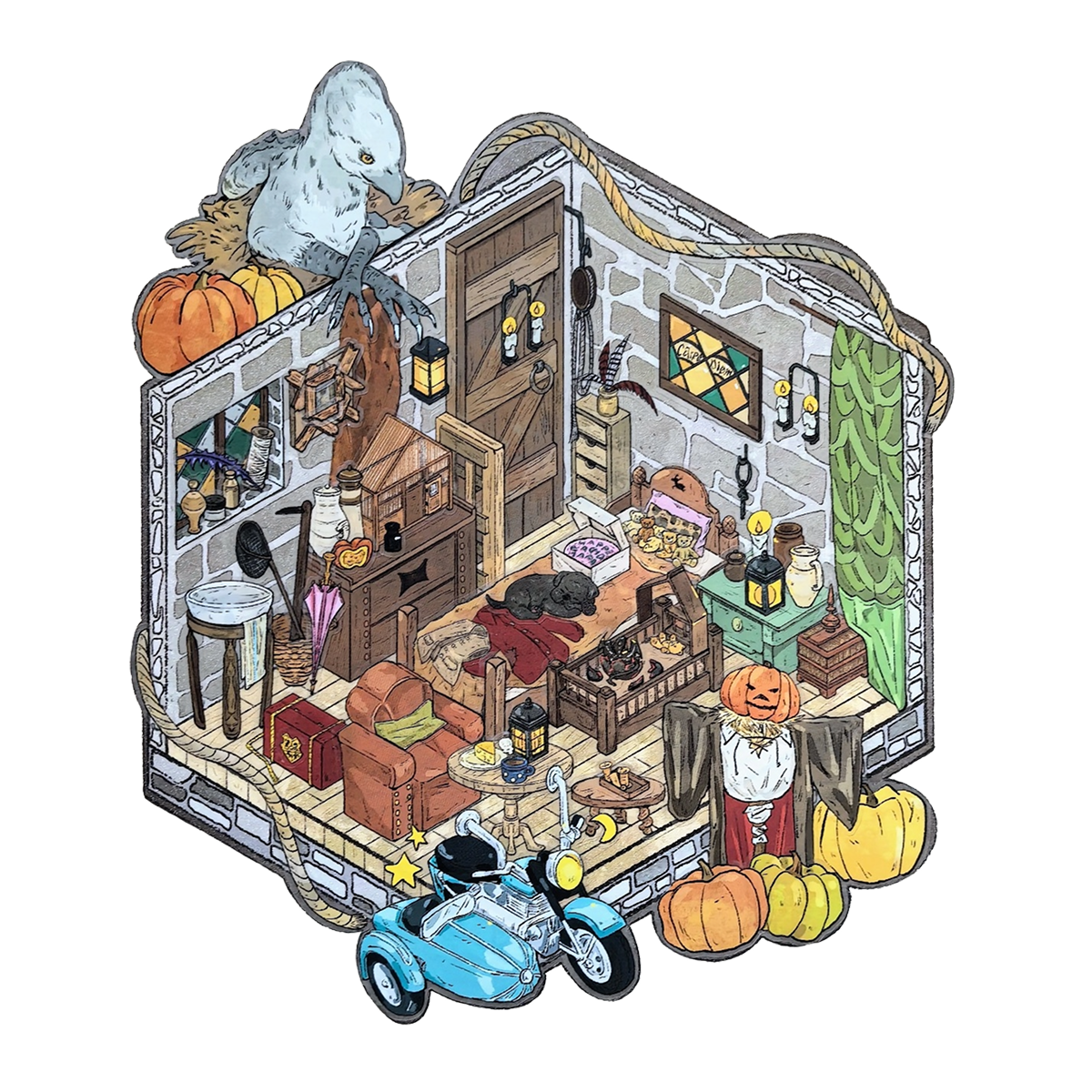 Magic Theme | Scene Joy Serie 8.0 | Sticker-Szene, 3D-Miniatur-Szenen-Sticker, Stressabbau DIY-Sticker, Szenen-Gestaltungssticker, DIY-Sticker