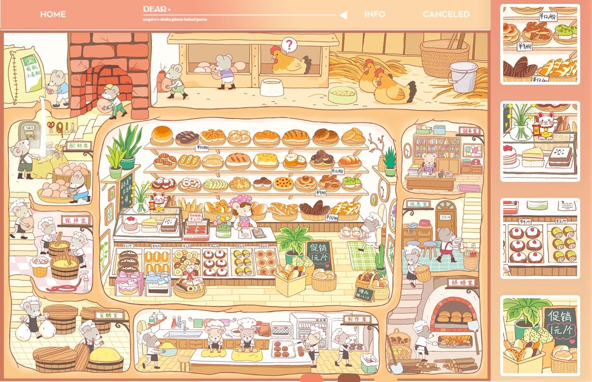 Mouse's Home, Big Size, Pocket Scene Series 11.0 | ステッカーシーン、3Dミニチュアシーンステッカー、ストレス解消DIYステッカー、シーン設定ステッカー、DIYステッカー