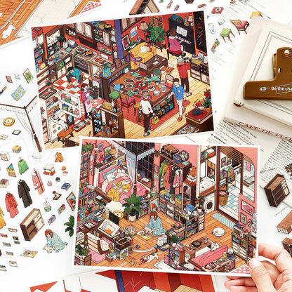 My Little House 12.0 | Sticker Scene, 3D Miniature Scene Stickers, Stress-Relief DIY Stickers, Scene-Setting Stickers, DIY Stickers