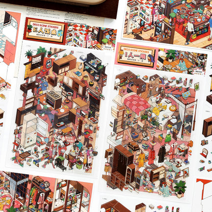 My Little House 12.0 | Sticker Scene, 3D Miniature Scene Stickers, Stress-Relief DIY Stickers, Scene-Setting Stickers, DIY Stickers