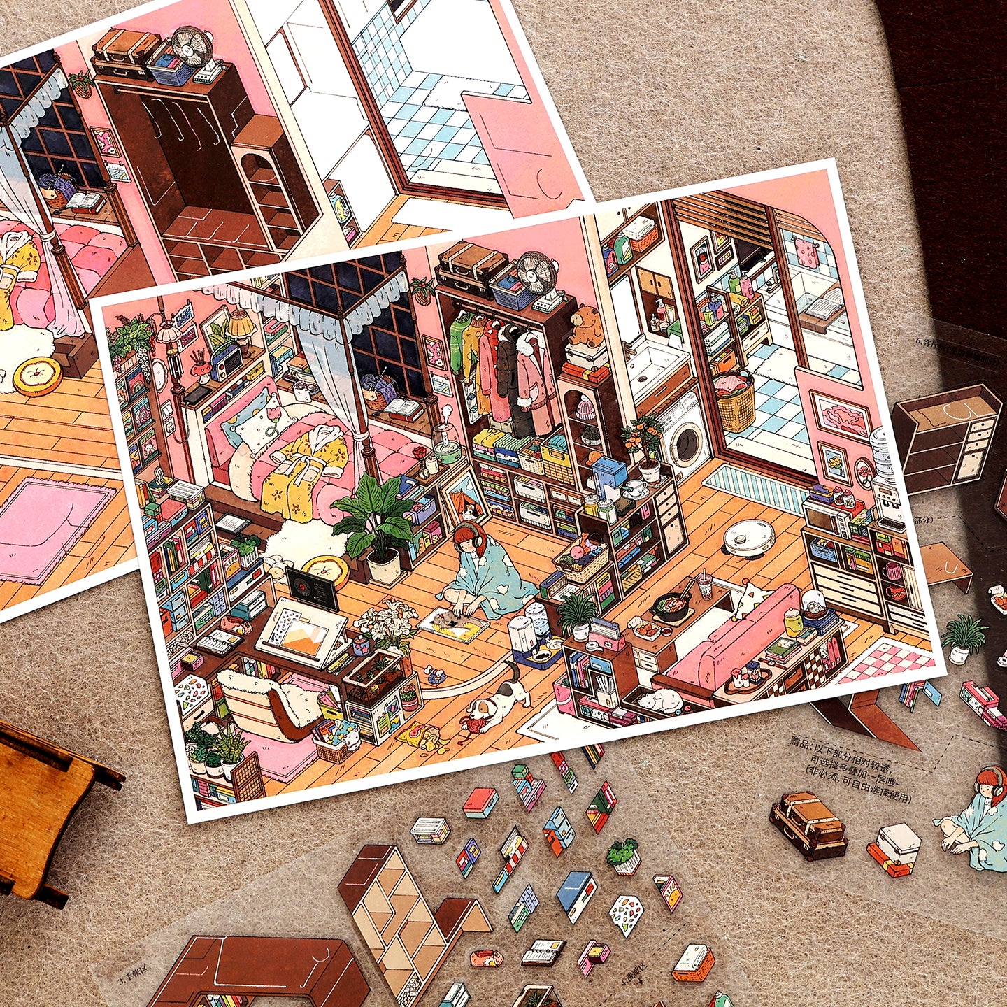 My Little House 12.0 | Sticker Scene, 3D Miniature Scene Stickers, Stress-Relief DIY Stickers, Scene-Setting Stickers, DIY Stickers