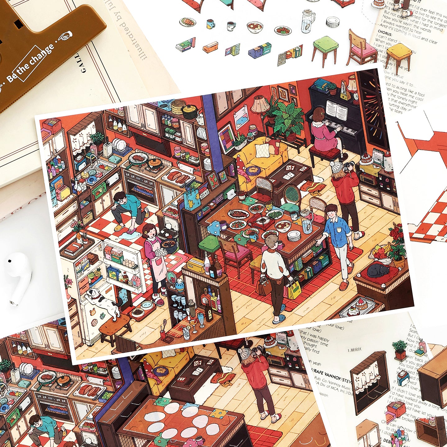 My Little House 12.0 | Sticker Scene, 3D Miniature Scene Stickers, Stress-Relief DIY Stickers, Scene-Setting Stickers, DIY Stickers
