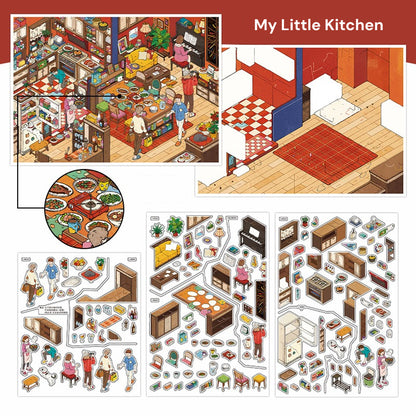My Little House 12.0 | Sticker Scene, 3D Miniature Scene Stickers, Stress-Relief DIY Stickers, Scene-Setting Stickers, DIY Stickers