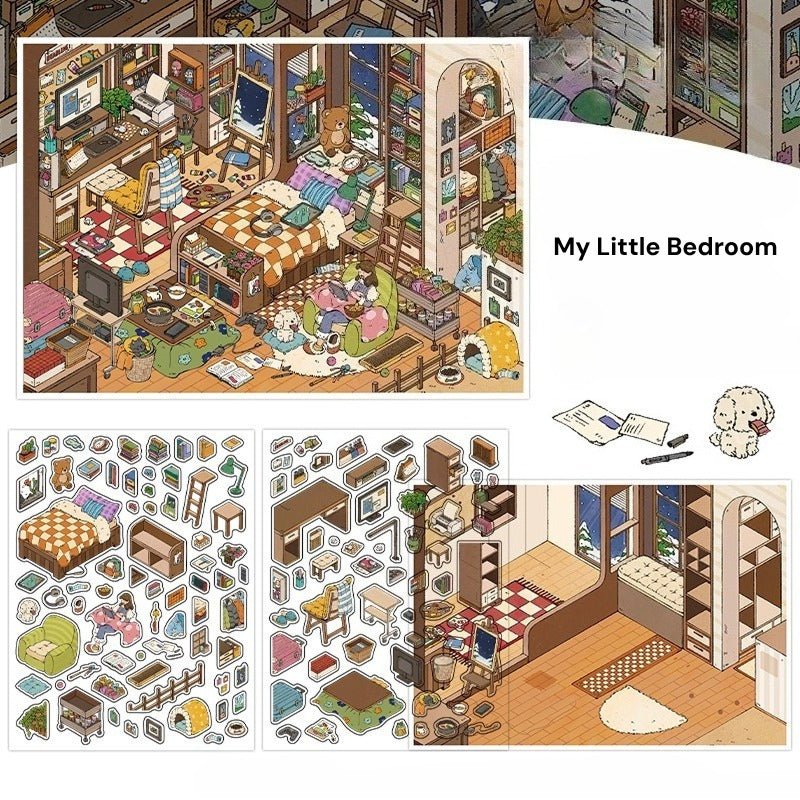 My Little House 12.0 | Sticker Scene, 3D Miniature Scene Stickers, Stress-Relief DIY Stickers, Scene-Setting Stickers, DIY Stickers - YYBB ART