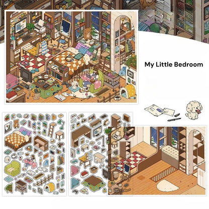 My Little House 12.0 | Sticker Scene, 3D Miniature Scene Stickers, Stress-Relief DIY Stickers, Scene-Setting Stickers, DIY Stickers
