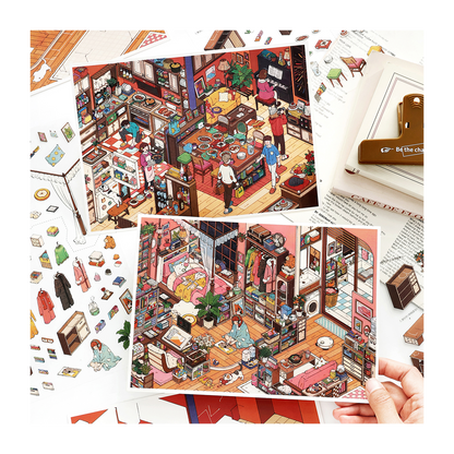 My Little House 12.0 | Sticker Scene, 3D Miniature Scene Stickers, Stress-Relief DIY Stickers, Scene-Setting Stickers, DIY Stickers