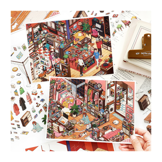 My Little House 12.0 | Sticker Scene, 3D Miniature Scene Stickers, Stress-Relief DIY Stickers, Scene-Setting Stickers, DIY Stickers