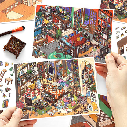 My Little House 12.0 | Sticker Scene, 3D Miniature Scene Stickers, Stress-Relief DIY Stickers, Scene-Setting Stickers, DIY Stickers