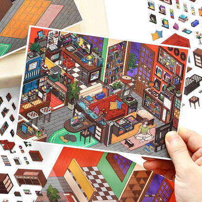 My Little House 12.0 | Sticker Scene, 3D Miniature Scene Stickers, Stress-Relief DIY Stickers, Scene-Setting Stickers, DIY Stickers