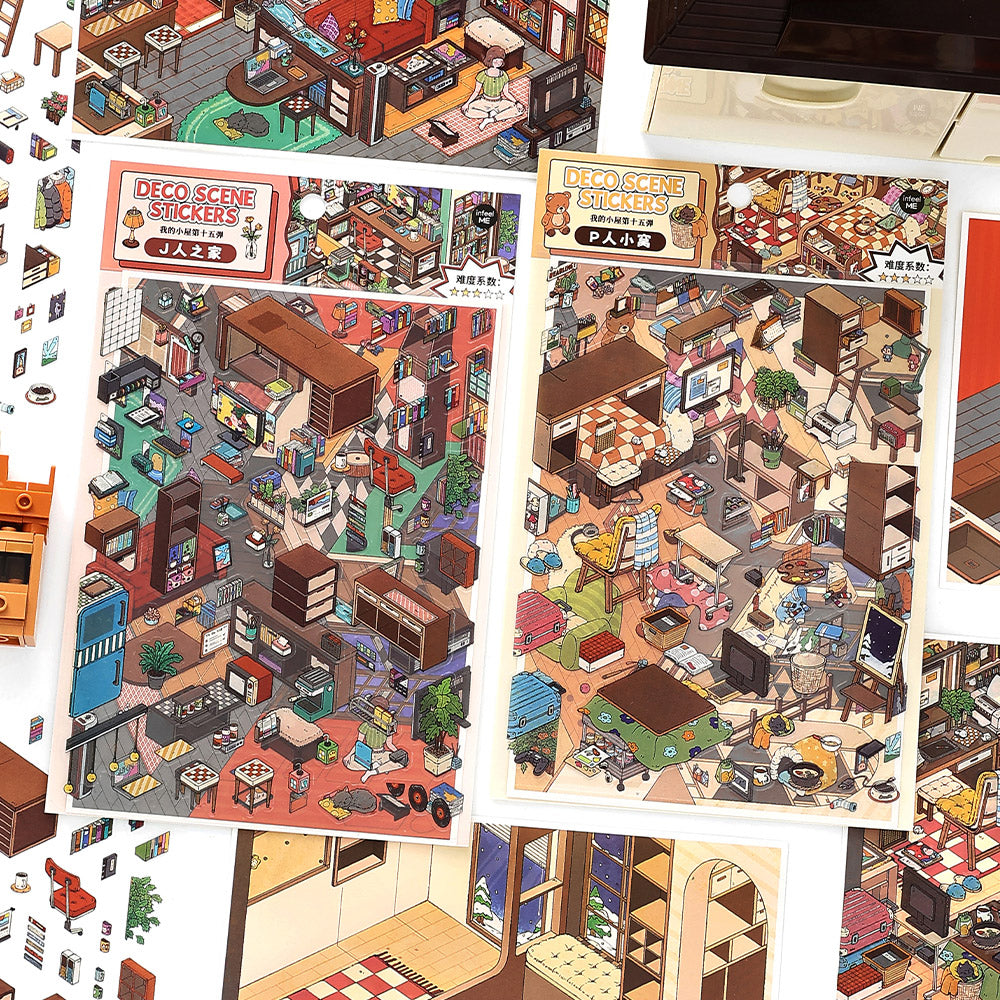 My Little House 12.0 | Sticker Scene, 3D Miniature Scene Stickers, Stress-Relief DIY Stickers, Scene-Setting Stickers, DIY Stickers