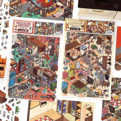 My Little House 12.0 | Sticker Scene, 3D Miniature Scene Stickers, Stress-Relief DIY Stickers, Scene-Setting Stickers, DIY Stickers