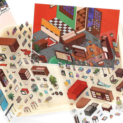 My Little House 12.0 | Sticker Scene, 3D Miniature Scene Stickers, Stress-Relief DIY Stickers, Scene-Setting Stickers, DIY Stickers