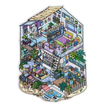 My Little House 4.0 | ステッカーシーン、3Dミニチュアシーンステッカー、ストレス解消DIYステッカー、シーン設定ステッカー、DIYステッカー