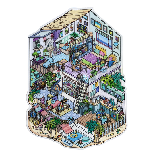 My Little House 4.0 | Yapışkan Sahne, 3D Minyatür Sahne Yapışkanları, Stres Azaltıcı Kendin Yap Yapışkanları, Sahne Oluşturma Yapışkanları, Kendin Yap Yapışkanları