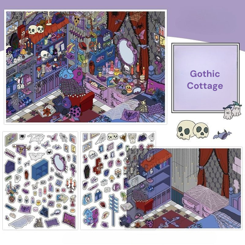 나의 작은 집 7.0 | 스티커 장면, 3D 미니어처 장면 스티커, 스트레스 해소 DIY 스티커, 장면 설정 스티커, DIY 스티커