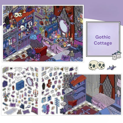 나의 작은 집 7.0 | 스티커 장면, 3D 미니어처 장면 스티커, 스트레스 해소 DIY 스티커, 장면 설정 스티커, DIY 스티커