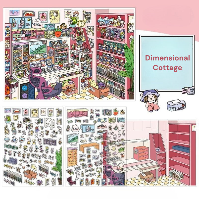 나의 작은 집 7.0 | 스티커 장면, 3D 미니어처 장면 스티커, 스트레스 해소 DIY 스티커, 장면 설정 스티커, DIY 스티커