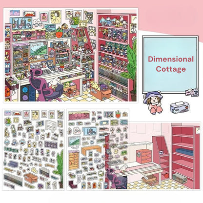 나의 작은 집 7.0 | 스티커 장면, 3D 미니어처 장면 스티커, 스트레스 해소 DIY 스티커, 장면 설정 스티커, DIY 스티커