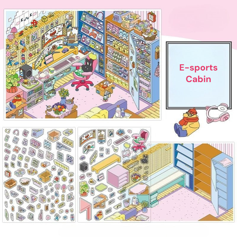 나의 작은 집 7.0 | 스티커 장면, 3D 미니어처 장면 스티커, 스트레스 해소 DIY 스티커, 장면 설정 스티커, DIY 스티커