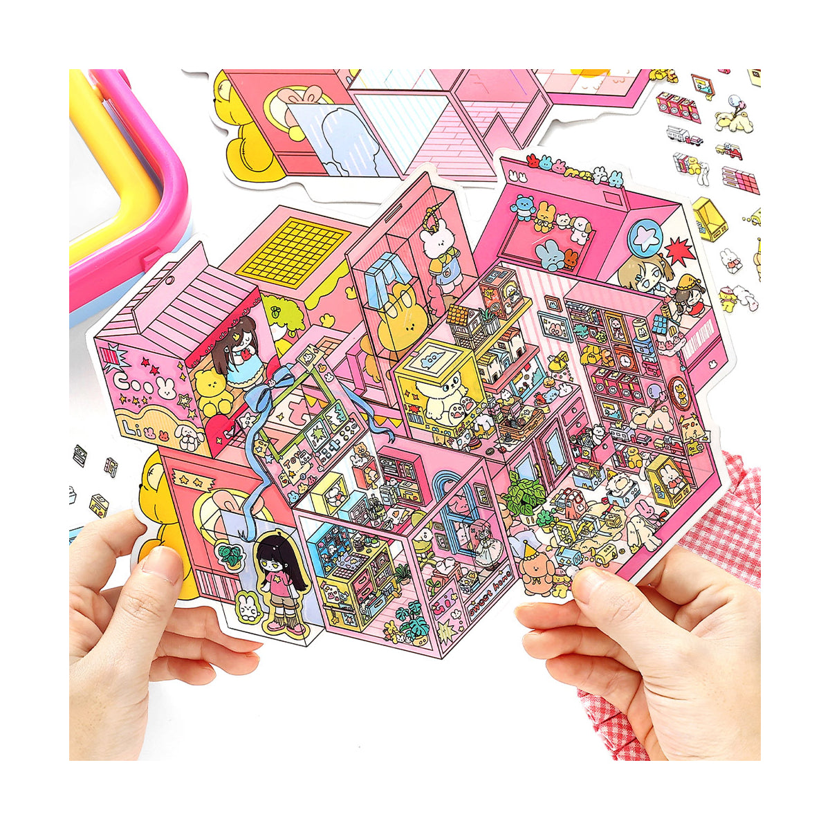 Moje Małe Domki 8.0 | Naklejki Scen, 3D Miniatury Scen, Naklejki DIY do Zmniejszania Stresu, Naklejki do Tworzenia Scen, Naklejki DIY