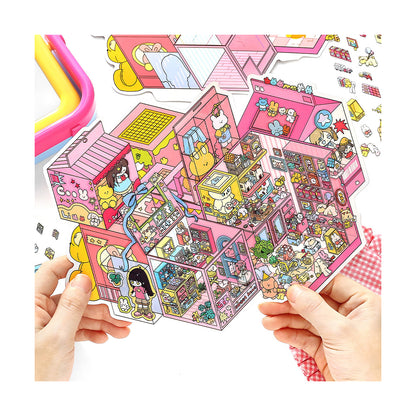 Moje Małe Domki 8.0 | Naklejki Scen, 3D Miniatury Scen, Naklejki DIY do Zmniejszania Stresu, Naklejki do Tworzenia Scen, Naklejki DIY