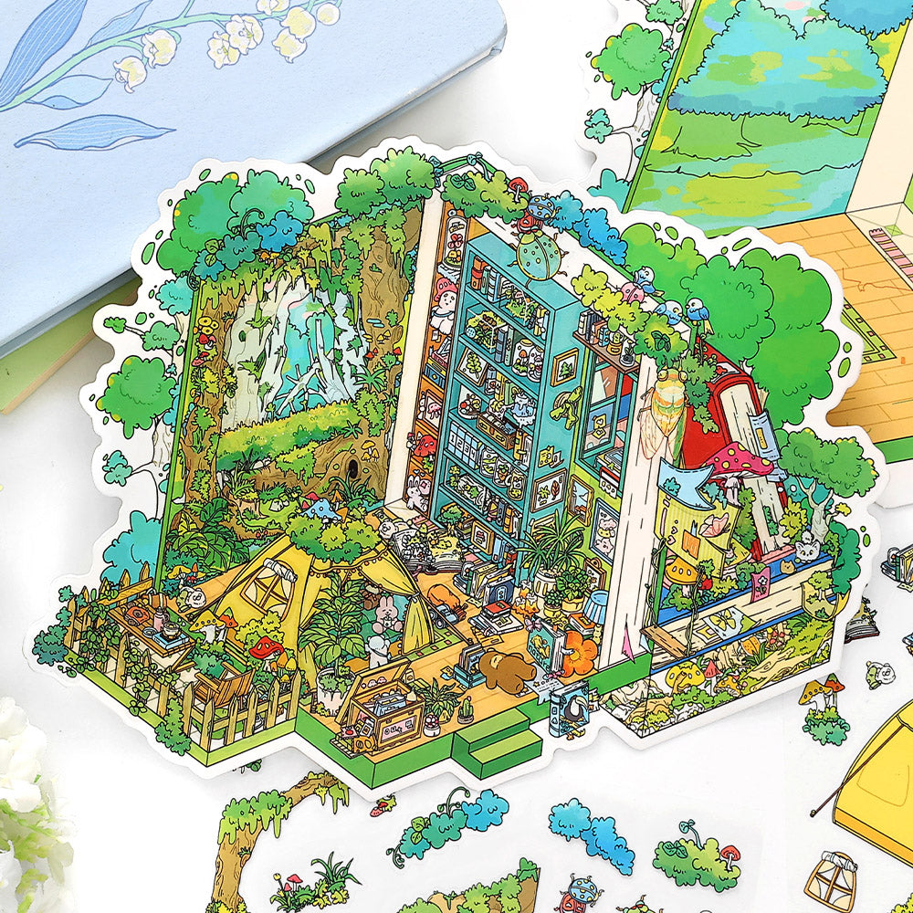 Moje Małe Domki 8.0 | Naklejki Scen, 3D Miniatury Scen, Naklejki DIY do Zmniejszania Stresu, Naklejki do Tworzenia Scen, Naklejki DIY