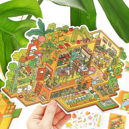 Moje Małe Domki 8.0 | Naklejki Scen, 3D Miniatury Scen, Naklejki DIY do Zmniejszania Stresu, Naklejki do Tworzenia Scen, Naklejki DIY