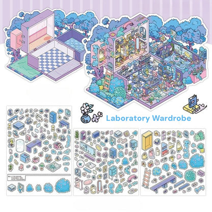 Moje Małe Domki 8.0 | Naklejki Scen, 3D Miniatury Scen, Naklejki DIY do Zmniejszania Stresu, Naklejki do Tworzenia Scen, Naklejki DIY