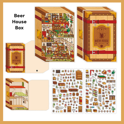 Mój Mały Domek 9.0 | Naklejki Sceniczne, 3D Miniatury Naklejek Scenicznych, Naklejki DIY ulatniające stres, Naklejki Ustawiające Scenę, Naklejki DIY