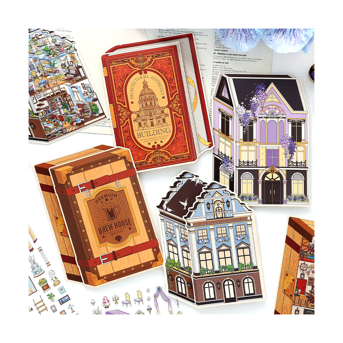 Mój Mały Domek 9.0 | Naklejki Sceniczne, 3D Miniatury Naklejek Scenicznych, Naklejki DIY ulatniające stres, Naklejki Ustawiające Scenę, Naklejki DIY