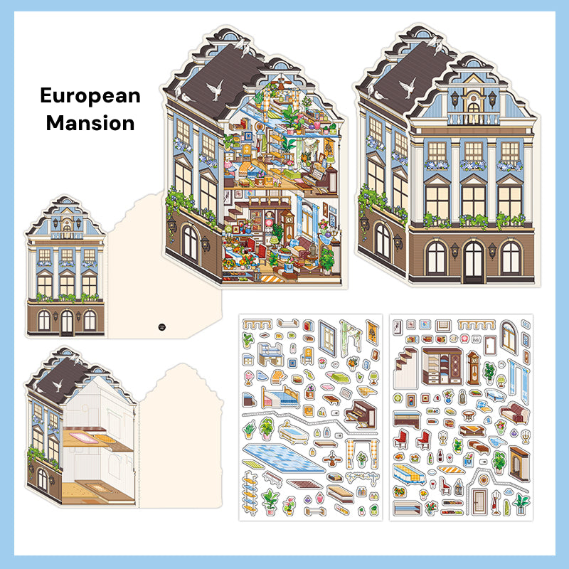 Mój Mały Domek 9.0 | Naklejki Sceniczne, 3D Miniatury Naklejek Scenicznych, Naklejki DIY ulatniające stres, Naklejki Ustawiające Scenę, Naklejki DIY