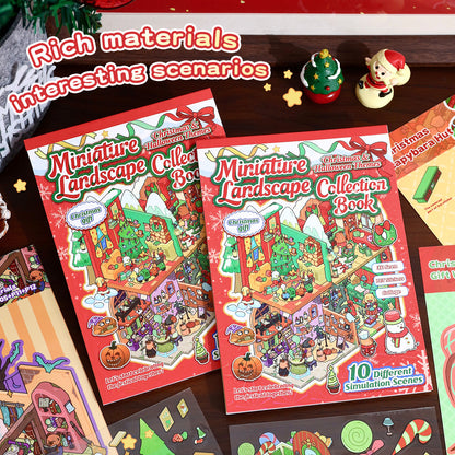 Thème de Noël | Collection Paysage Série 6.0 | Livre d'Autocollants, Scène Autocollante, Autocollants de Scène Miniature 3D, Autocollants DIY Anti-Stress, Autocollants de Mise en Scène, Livre d'Autocollants DIY