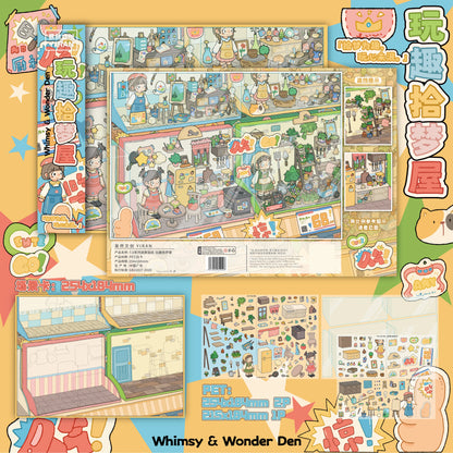 Seria Scene Time 18.0, Scena Naklejek, Naklejki 3D Miniatury Sceny, Naklejki DIY Łagodzące Stres, Naklejki Ustawiające Scenę, Naklejki DIY