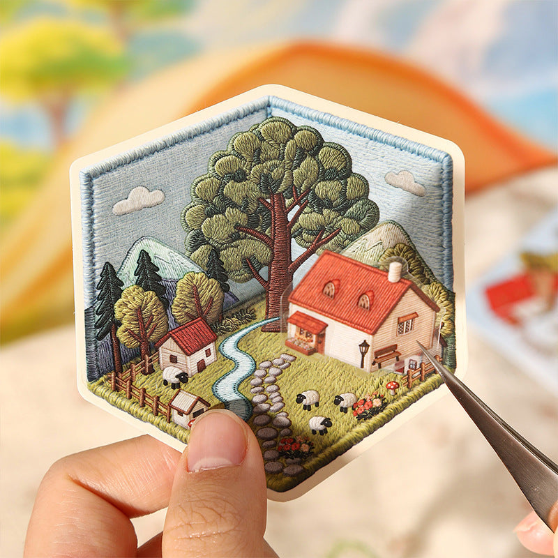 İşlemeli Tema | Sahne Bahçesi 19.0 Serisi | Sticker Sahne, 3D Minyatür Sahne Etiketleri, Stres Çözücü DIY Etiketler, Sahne Kurulum Etiketleri, DIY Etiketler