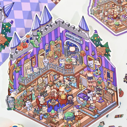 Temat Halloween | Scene World 13.0 Seria | DIY Scena Naklejkowa, 3D Miniatury Scen, Naklejki Antystresowe DIY, Naklejki do Tworzenia Scen, Naklejki DIY