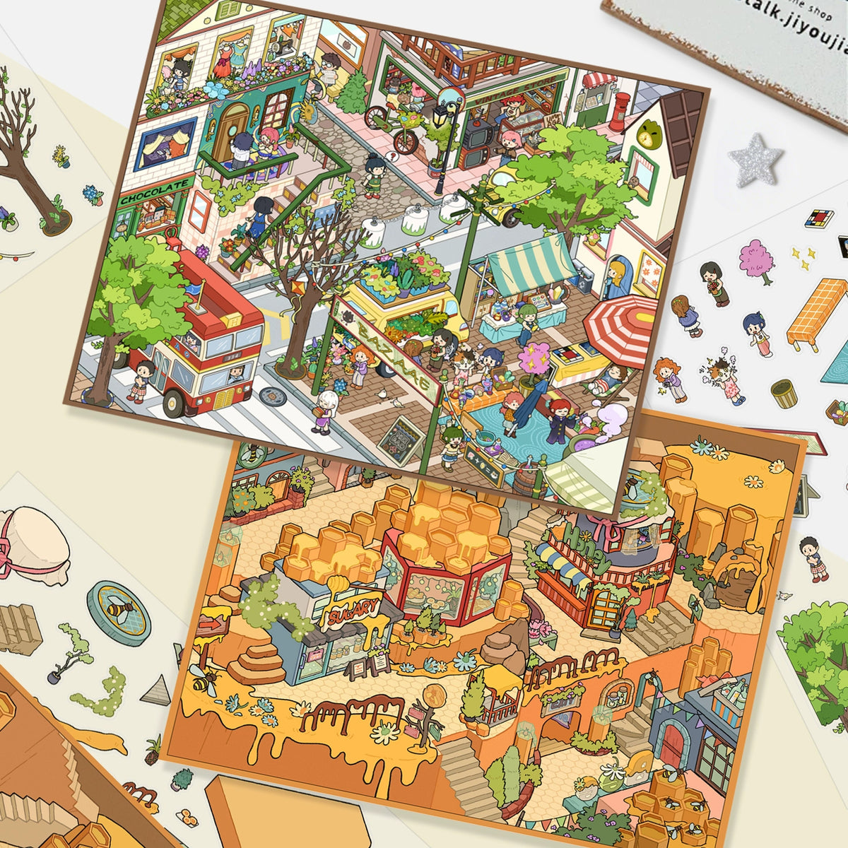 Scene Stickers Type Scene Time 15.0 Series, Sticker Scene, 3D Miniature Scene Stickers ...