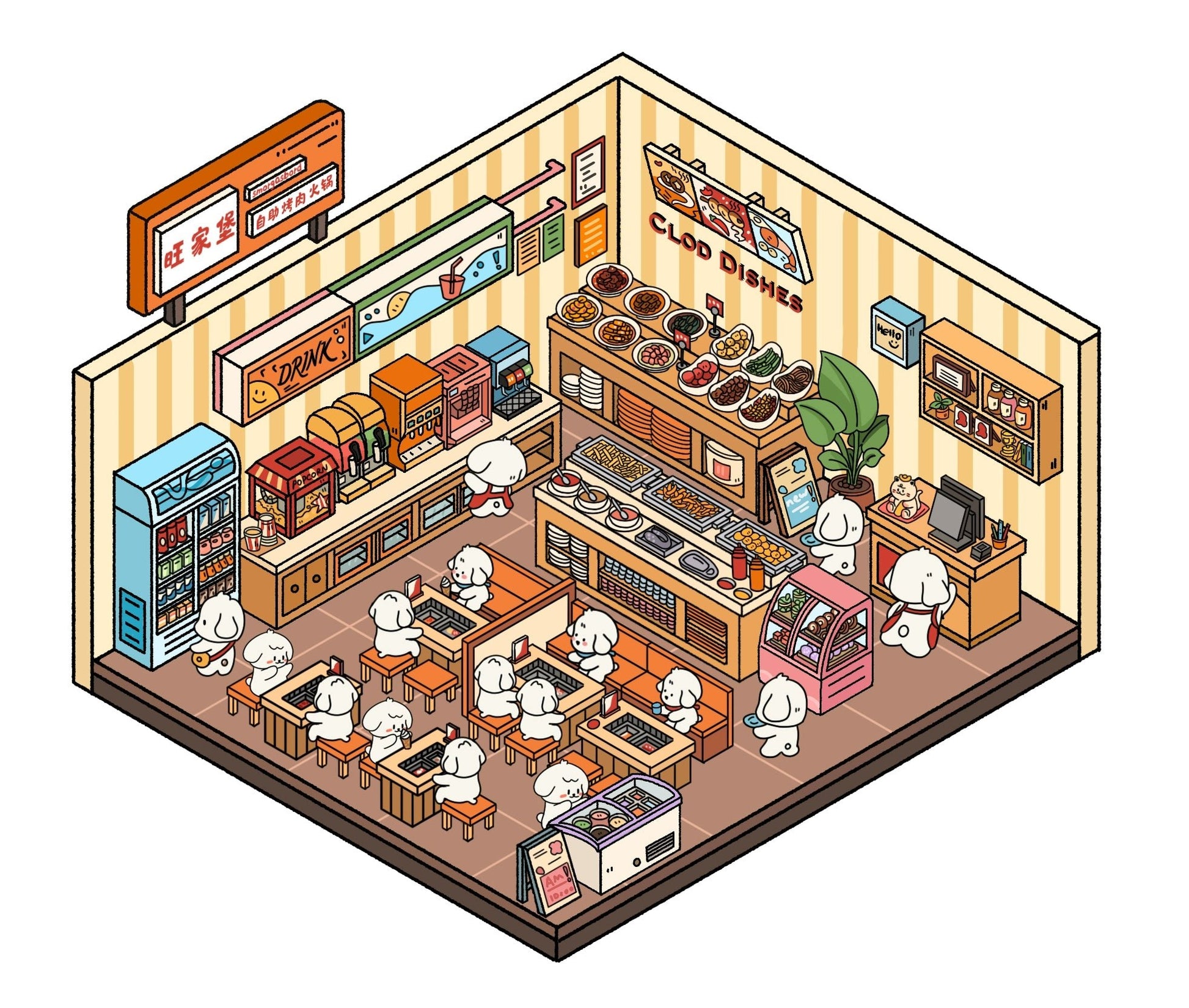 Store Theme | Scene Time 3.0 Series, Sticker Scene, 3D Miniature Scene Stickers, stress - relief DIY stickers, Scene - setting Stickers - YYBB ART