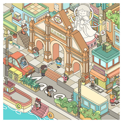 City Trip | Scene Time 16.0 Series, Sticker Scene, 3D Miniature Scene Stickers, Stress-Relief DIY Stickers, Scene-Setting Stickers, DIY Stickers