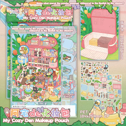 Seria Scene Time 18.0, Scena Naklejek, Naklejki 3D Miniatury Sceny, Naklejki DIY Łagodzące Stres, Naklejki Ustawiające Scenę, Naklejki DIY