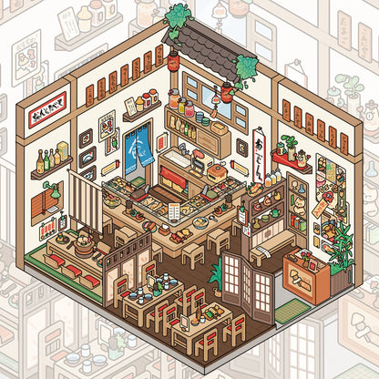 Dziennik podróży: Rozdział Japonia | Seria Magia Scen 14.0 | Naklejki sceniczne, trójwymiarowe naklejki z miniaturowymi scenami, antystresowe naklejki DIY, naklejki do tworzenia scenerii