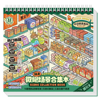 Tema em Estoque Vol. 2 | Bar de Ramen Self-Service | Loja de Espetos | Coleção Paisagem Série 10.0 | Livro de Adesivos, Cena de Adesivos, Adesivos de Cena em Miniatura 3D, Adesivos DIY para Alívio do Estresse, Adesivos de Cenário, Livro de Adesivos DIY