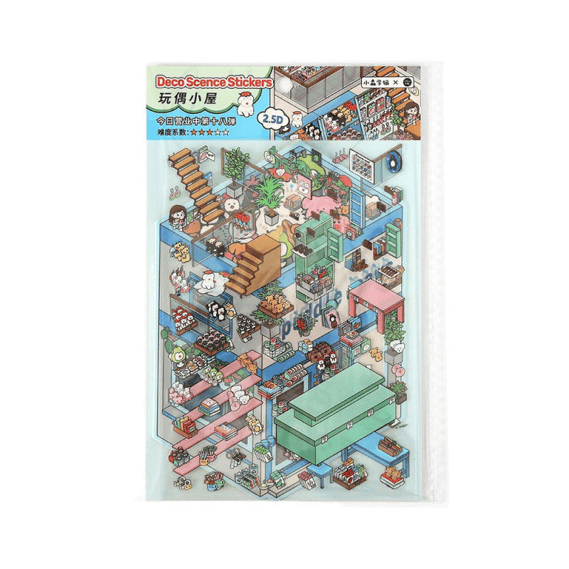 Serie Open Today 14.0 | Sticker Scene, Adesivi per Scenografie 3D in Miniatura, Adesivi Fai-da-Te per Alleviare lo Stress, Adesivi per Creare Scenari, Adesivi Fai-da-Te