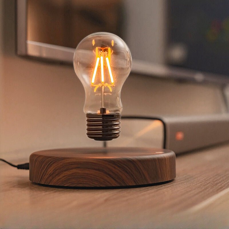 Magnetic Levitating Light Bulb | LED Floating Lamp with Auto - Rotation - Gravity Defying Desk Lamp for Study Room & Living Room Decor - YYBB ART