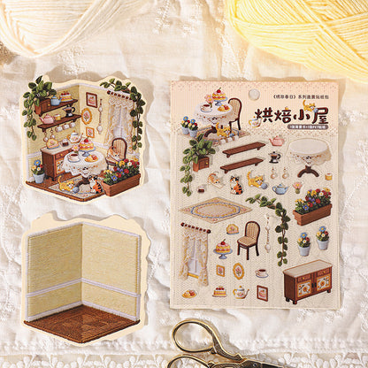 İşlemeli Tema | Sahne Bahçesi 19.0 Serisi | Sticker Sahne, 3D Minyatür Sahne Etiketleri, Stres Çözücü DIY Etiketler, Sahne Kurulum Etiketleri, DIY Etiketler