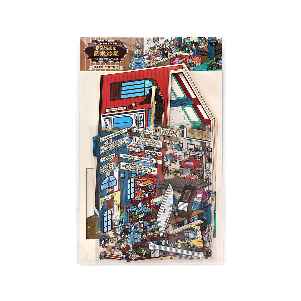 Grand Hotel Roma | Duży rozmiar | Seria Dziś Otwarte 20.0 | Sceneria naklejkowa, Naklejki z miniaturowymi scenami 3D, Naklejki DIY odstresowujące, Naklejki do tworzenia scenerii, Naklejki DIY