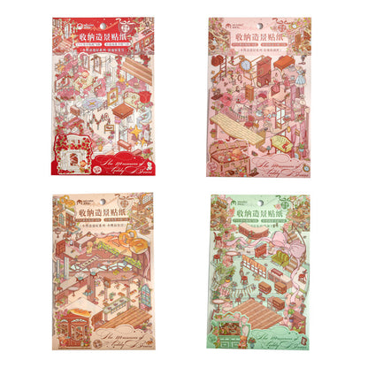 Björn Tema | Scene Joy Serie 7.0 | Sticker Scen, 3D Miniatyrscen Stickers, Stressavlastande DIY Stickers, Scenuppställnings Stickers, DIY Sticker