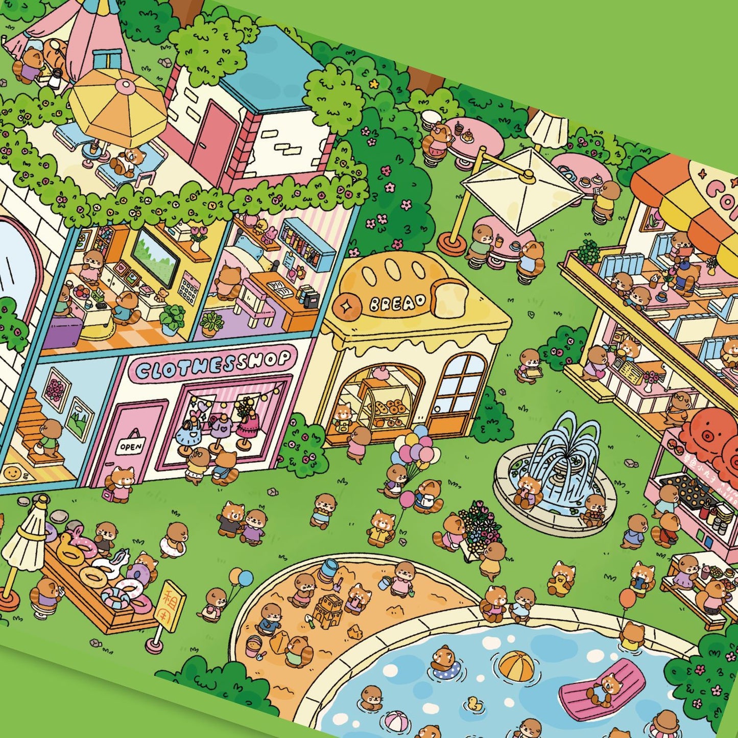 Summer Park | Pocket Scene Series 7.0 | Sticker Scene, 3D Miniature Scene Stickers, Stress-Relief DIY Stickers, Scene-Setting Stickers, DIY Stickers