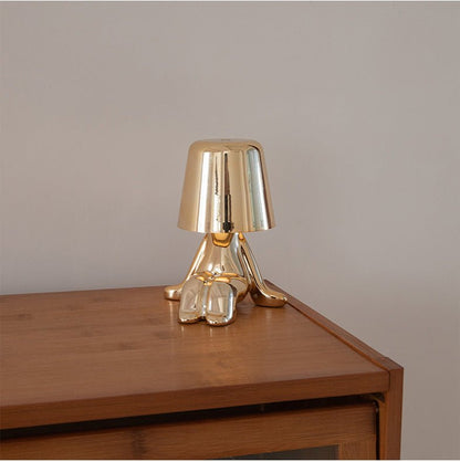 Modern Golden Human Figure Table Lamp Luxury Decorative Night Light for Bedroom - USB Rechargeable Designer Desk Light - YYBB ART